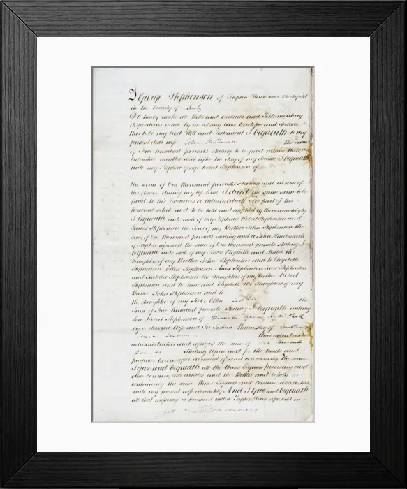 Framed Print : George Stephenson?s letters Framed Print : George Stephenson?s letters
