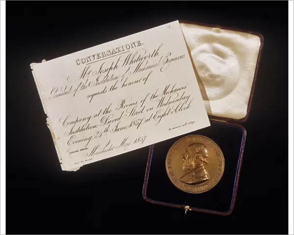 Joseph Whitworth, IMechE, medal and invitation