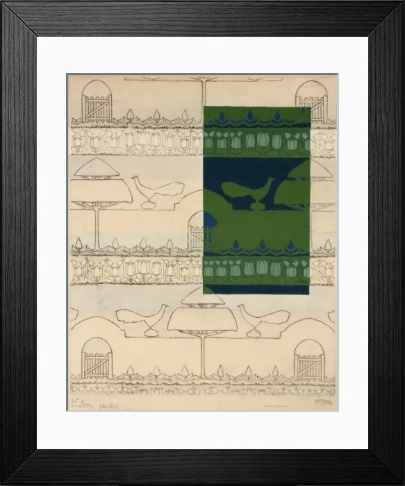 Framed Print : Design for frieze with garden pattern Framed Print : Design for frieze with garden pattern