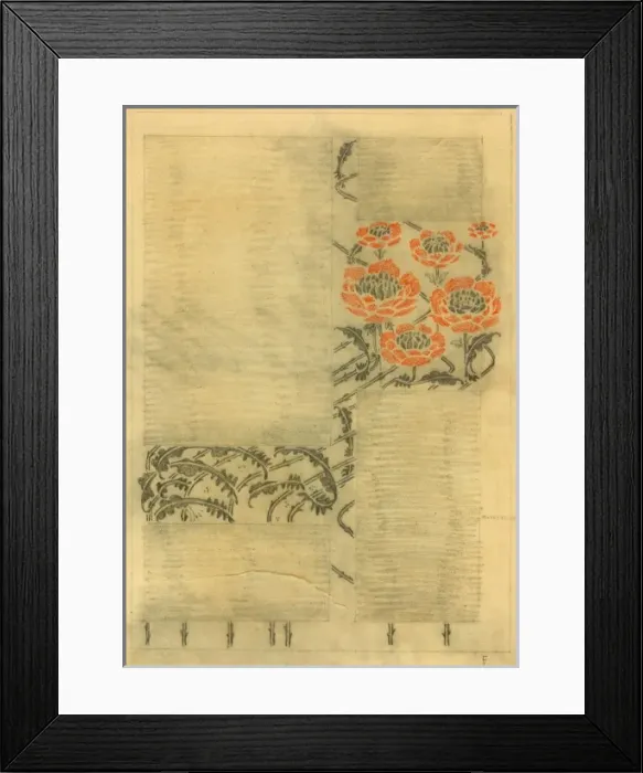 Framed Print : Design for book cover with orange flowers Framed Print : Design for book cover with orange flowers
