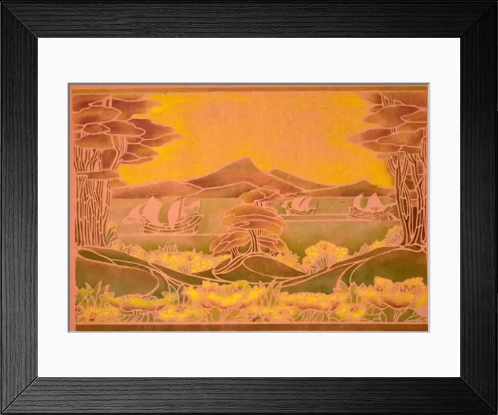 Framed Print : Design for Frieze with ships and trees Framed Print : Design for Frieze with ships and trees