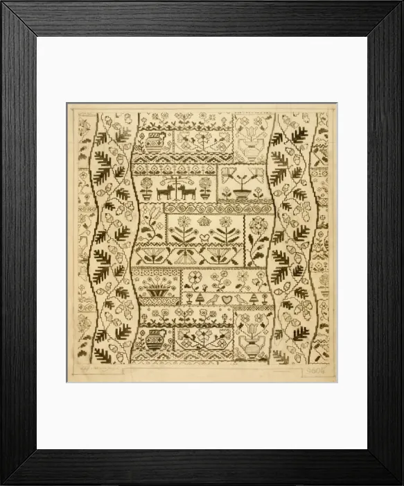 Framed Print : Design for Printed Textile in beige and brown Framed Print : Design for Printed Textile in beige and brown