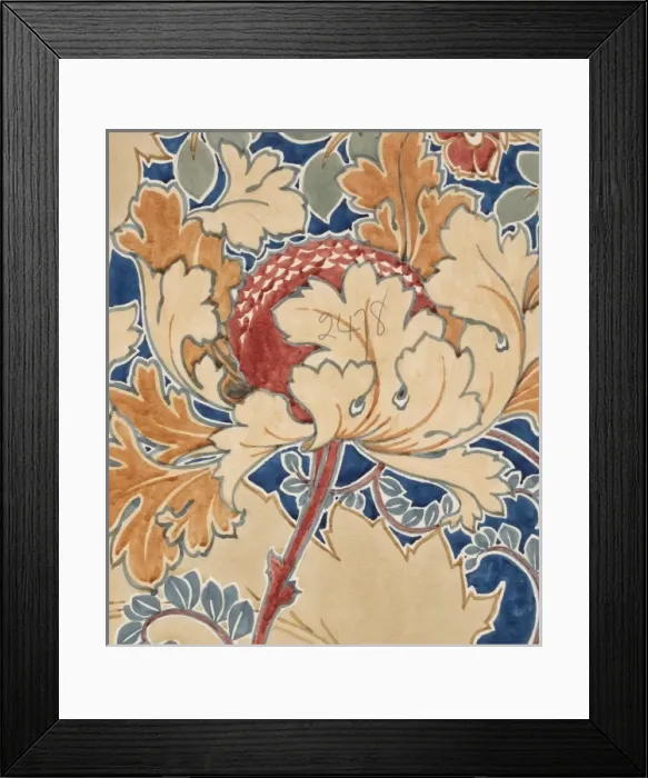 Framed Print : Design for Wallpaper with flowers and leaves Framed Print : Design for Wallpaper with flowers and leaves