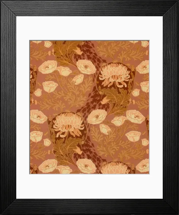 Framed Print : Design for printed textile with flowers Framed Print : Design for printed textile with flowers