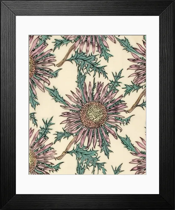 Framed Print : Design for printed textile with pink flowers Framed Print : Design for printed textile with pink flowers
