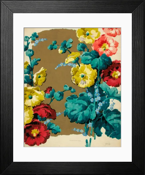 Framed Print : Design for printed textile with flowers Framed Print : Design for printed textile with flowers
