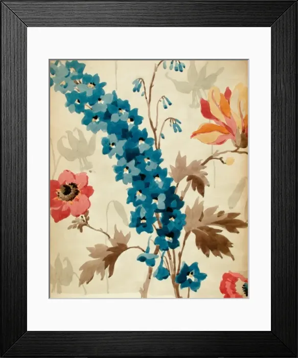 Framed Print : Design for printed textile with flowers Framed Print : Design for printed textile with flowers