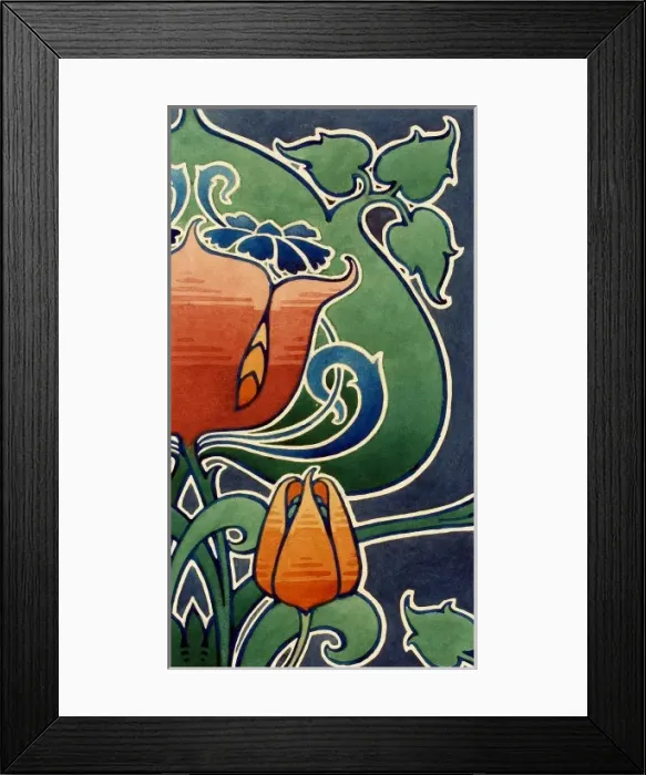 Framed Print : Design for woven textile with flowers Framed Print : Design for woven textile with flowers