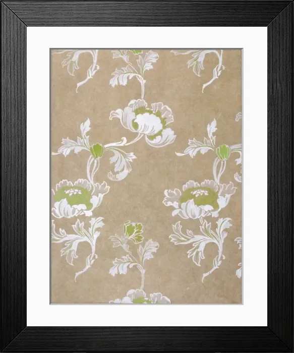 Framed Print : Design for woven textile with flowers Framed Print : Design for woven textile with flowers