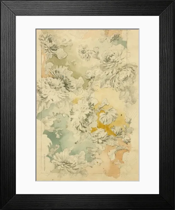 Framed Print : Design for carpet filling with flowers Framed Print : Design for carpet filling with flowers