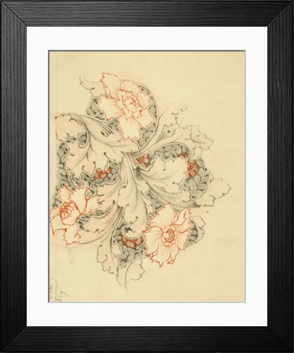 Framed Print : Design for carpet filling with flowers Framed Print : Design for carpet filling with flowers