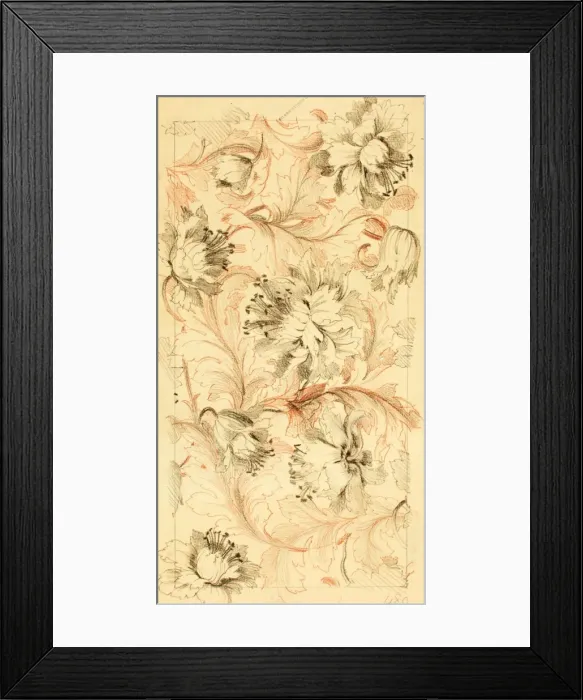 Framed Print : Design for carpet filling with flowers Framed Print : Design for carpet filling with flowers