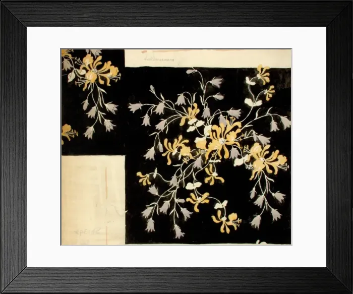 Framed Print : Design for dress silk or print with flowers Framed Print : Design for dress silk or print with flowers