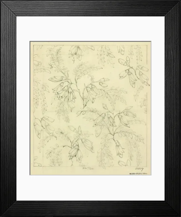 Framed Print : Design for dress silk or print with flowers Framed Print : Design for dress silk or print with flowers