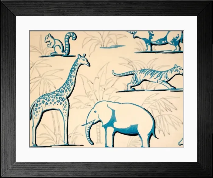 Framed Print : Design with wild animals Framed Print : Design with wild animals