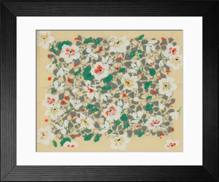 Framed Print : Design for dress silk or print with flowers Framed Print : Design for dress silk or print with flowers