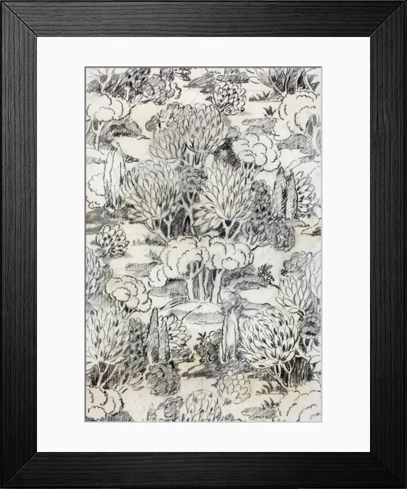 Framed Print : Design for textile with trees and shrubs Framed Print : Design for textile with trees and shrubs