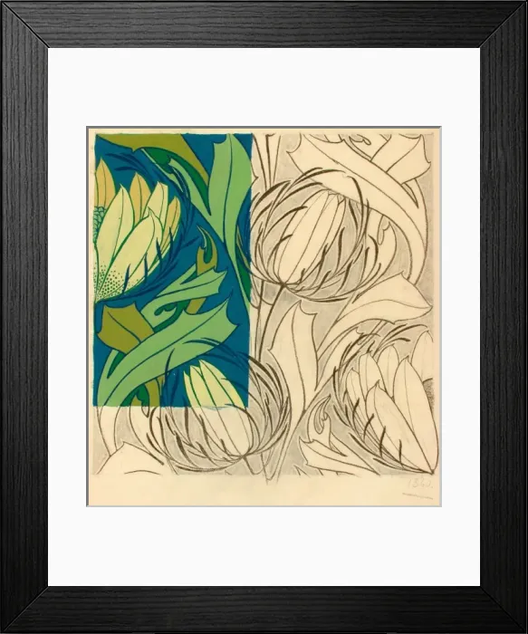 Framed Print : Design with stylised flowers Framed Print : Design with stylised flowers