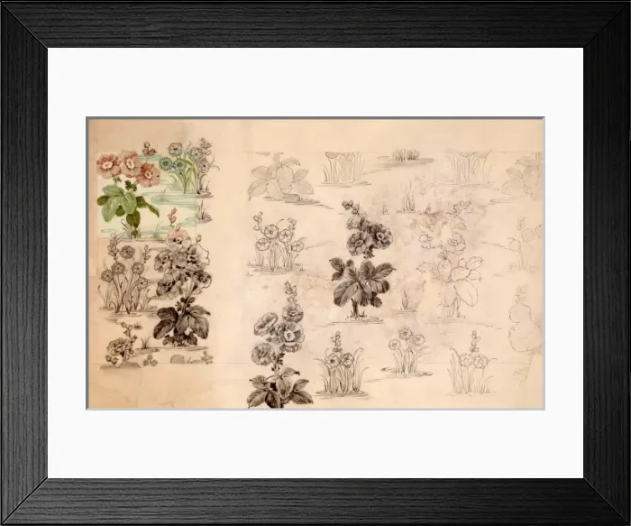 Framed Print : Design for printed textile with flowers Framed Print : Design for printed textile with flowers