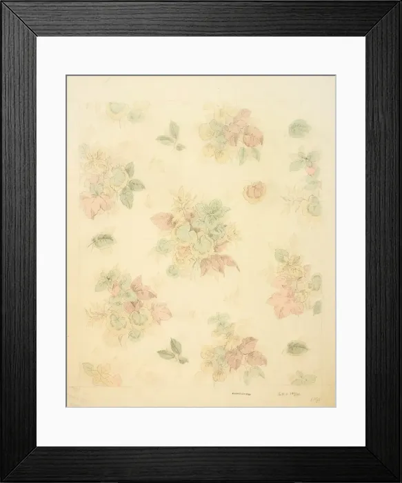 Framed Print : Design for chintz with leaves Framed Print : Design for chintz with leaves