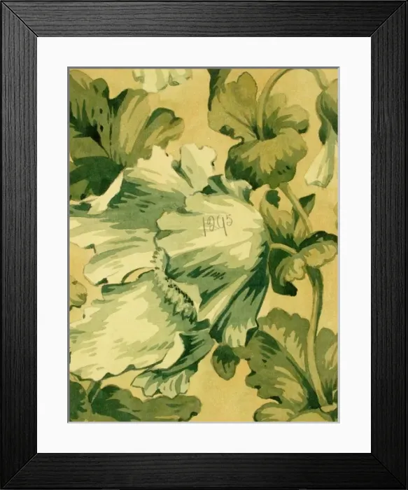 Framed Print : Design for wallpaper with leaves and flowers Framed Print : Design for wallpaper with leaves and flowers