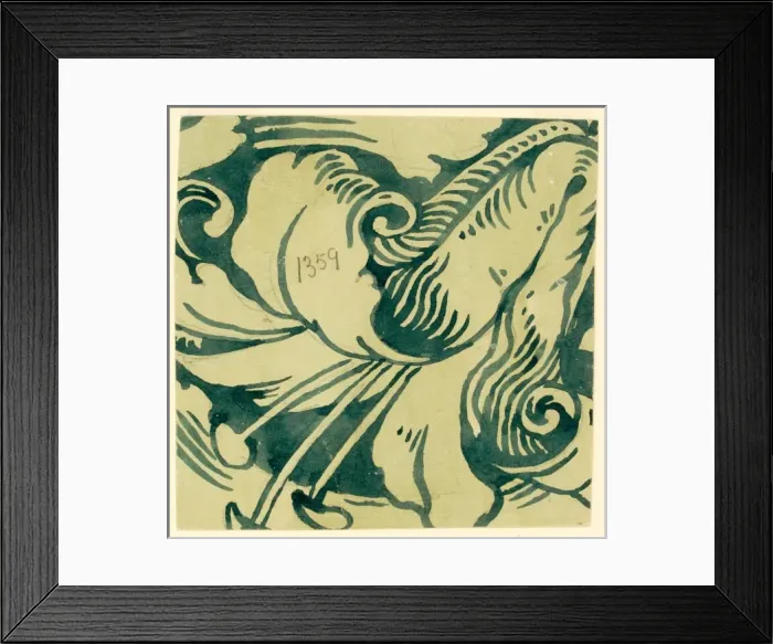 Framed Print : Design for wallpaper with lily flower Framed Print : Design for wallpaper with lily flower