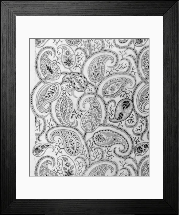 Framed Print : Design for woven textile with paisley pattern Framed Print : Design for woven textile with paisley pattern