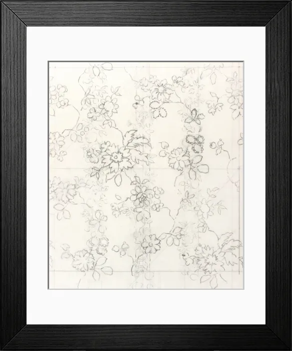Framed Print : Design for wallpaper with leaves and flowers Framed Print : Design for wallpaper with leaves and flowers