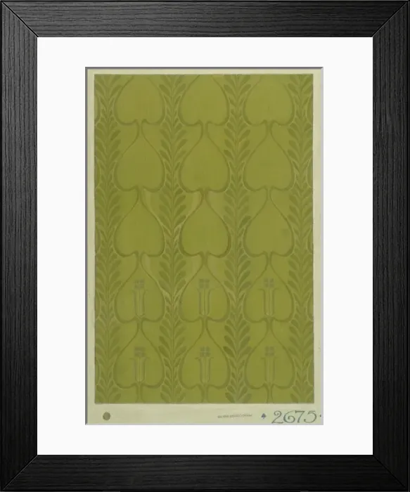 Framed Print : Design for wallpaper in green Framed Print : Design for wallpaper in green