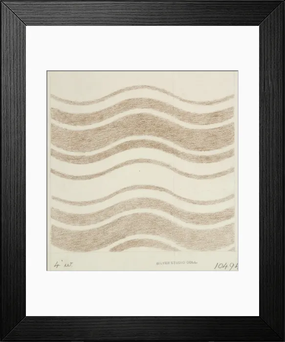 Framed Print : Design for Woven Textile in cream and beige