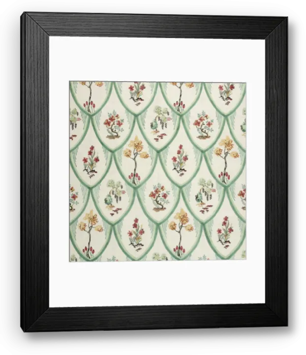 Framed Print : Design for Printed Textile with enclosed flowers Framed Print : Design for Printed Textile with enclosed flowers