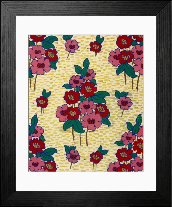 Framed Print : Design for Printed Textile with flowers Framed Print : Design for Printed Textile with flowers