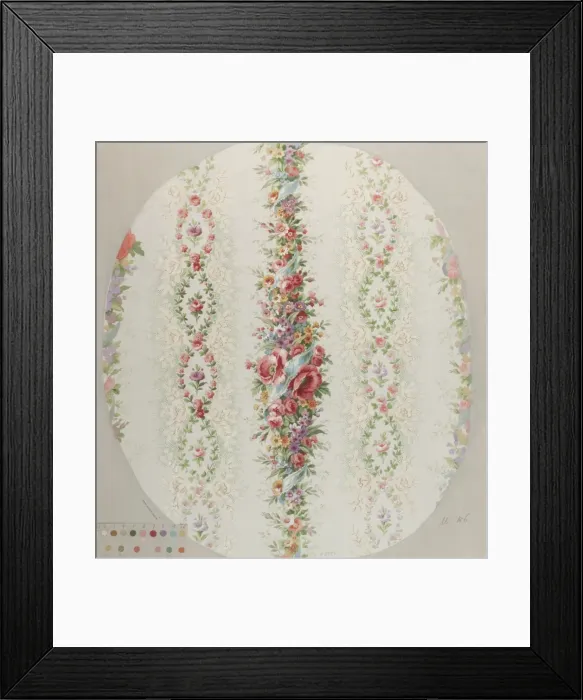 Framed Print : Design for Printed Textile with flowers Framed Print : Design for Printed Textile with flowers