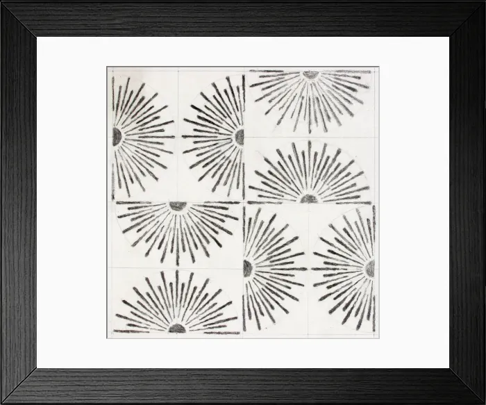 Framed Print : Design for Woven Textile in grey and white Framed Print : Design for Woven Textile in grey and white