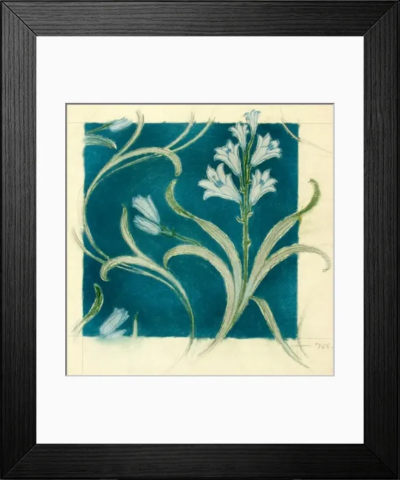 Framed Print : Design for Printed Textile in blue and green Framed Print : Design for Printed Textile in blue and green