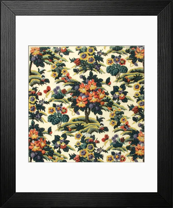 Framed Print : Design for Printed Textile with flowers and trees Framed Print : Design for Printed Textile with flowers and trees