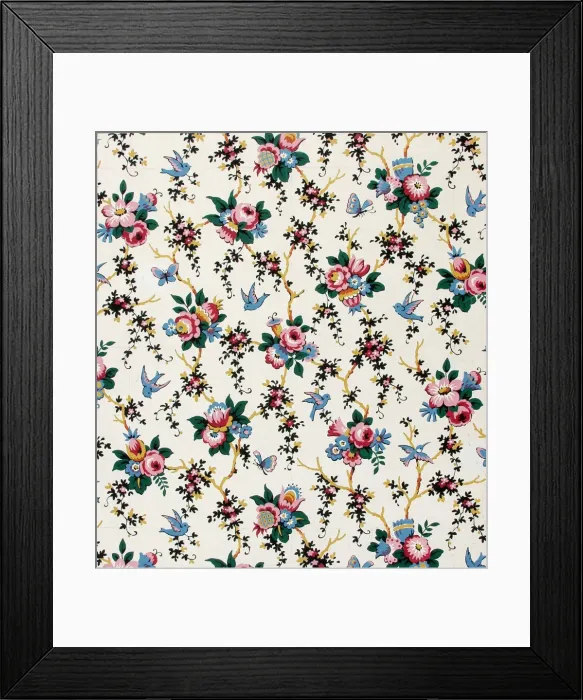 Framed Print : Design for Printed Textile with flowers Framed Print : Design for Printed Textile with flowers