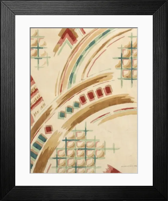 Framed Print : Design for Printed Textile in art deco style Framed Print : Design for Printed Textile in art deco style