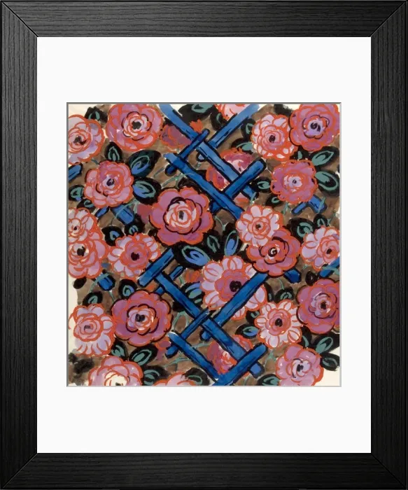 Framed Print : Design for Printed Textile with mauve flowers Framed Print : Design for Printed Textile with mauve flowers