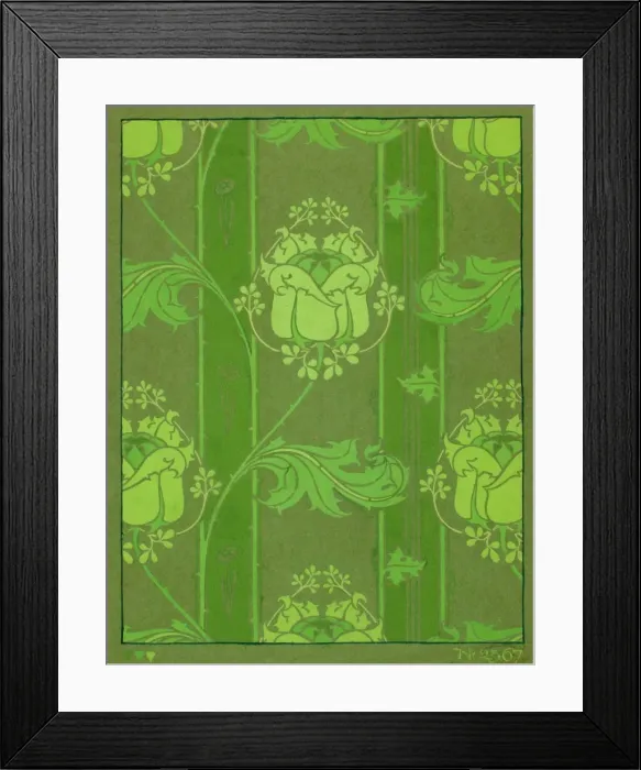 Framed Print : Design for Wallpaper in bright green Framed Print : Design for Wallpaper in bright green