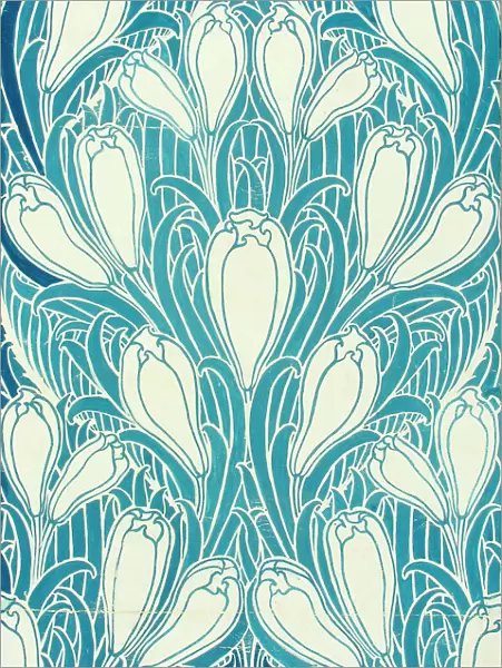 Design for Wallpaper in blue and white