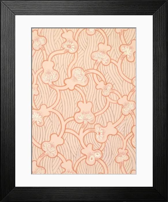 Framed Print : Design for Wallpaper in pink and orange Framed Print : Design for Wallpaper in pink and orange