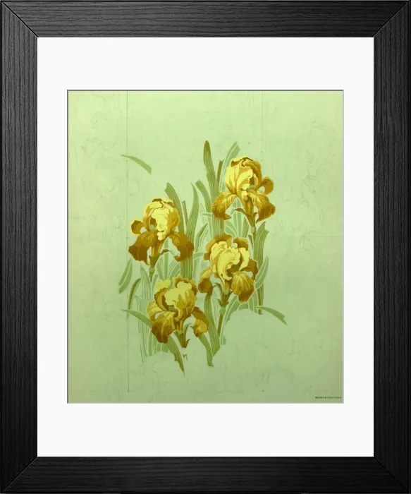 Framed Print : Design for Wallpaper with yellow lilies Framed Print : Design for Wallpaper with yellow lilies