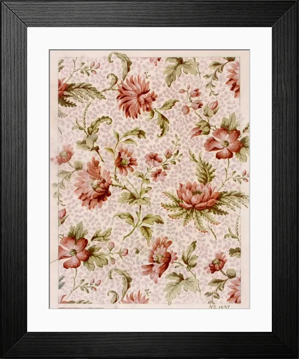 Framed Print : Design for Wallpaper with pink flowers Framed Print : Design for Wallpaper with pink flowers