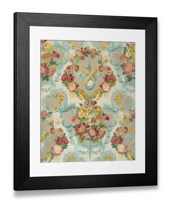 Framed Print : Design for Printed Textile in red, yellow and blue Framed Print : Design for Printed Textile in red, yellow and blue
