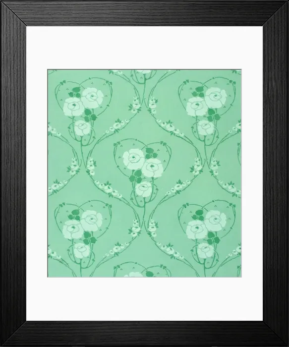 Framed Print : Design for Wallpaper in green and blue Framed Print : Design for Wallpaper in green and blue
