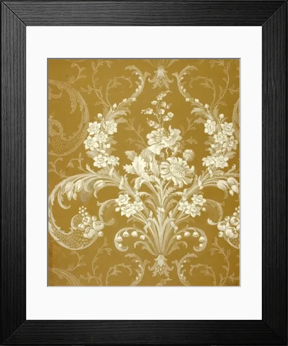 Framed Print : Design for Wallpaper in gold and cream Framed Print : Design for Wallpaper in gold and cream