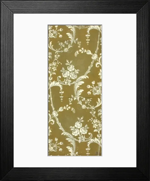 Framed Print : Design for Wallpaper in gold and cream Framed Print : Design for Wallpaper in gold and cream