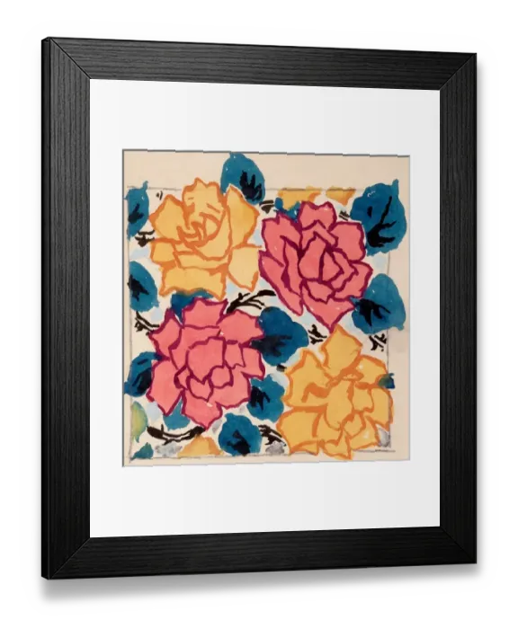 Framed Print : Design for Printed Textile with flowers Framed Print : Design for Printed Textile with flowers
