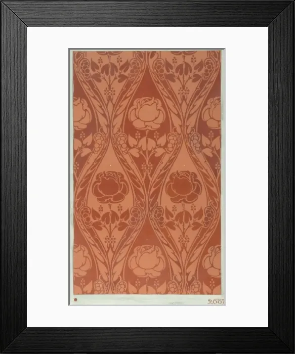 Framed Print : Design for Wallpaper with orange flowers Framed Print : Design for Wallpaper with orange flowers